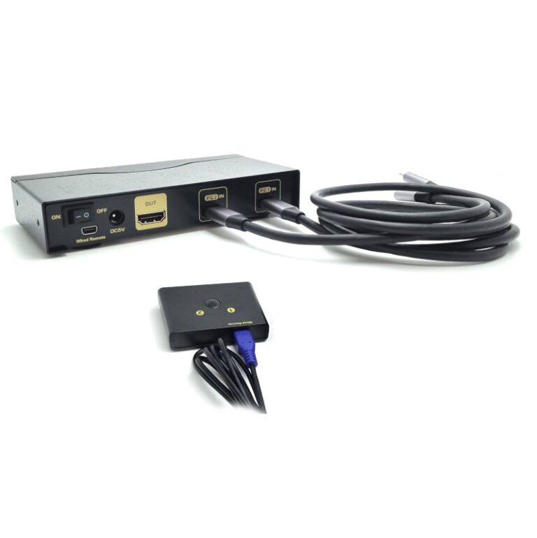 2 Port USB Type C KVM Switch Gold Touch